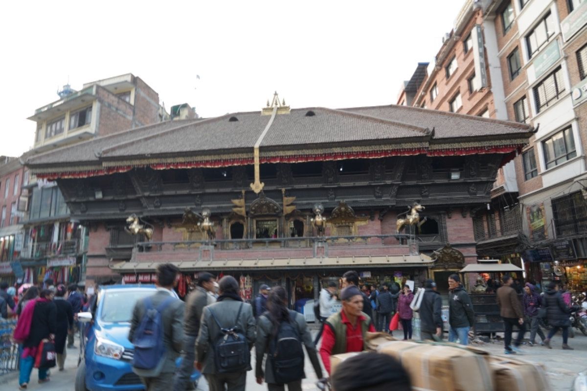 世界遺産のダルバート広場。2015年のネパール地震によって崩壊した寺院がい...