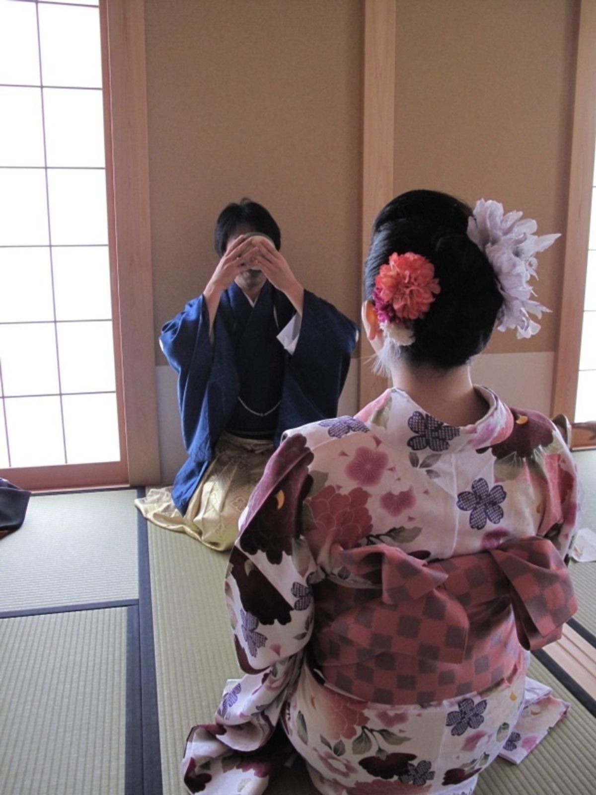 写楽館で和装体験。
お茶会も参加しました。