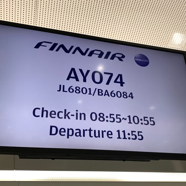 アイスランド・レイキャビク「アイスランド、オーロラと温泉の旅」の写真：これからフライト。初のフィンエアー。機内...