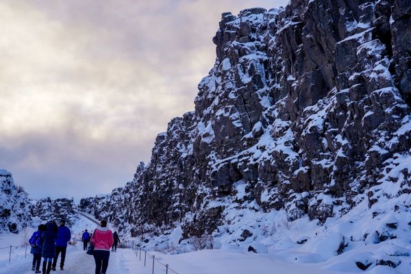 アイスランド・レイキャビク「アイスランド、オーロラと温泉の旅」の写真：犬と別れ、シンクヴェトリル国立公園にきた...