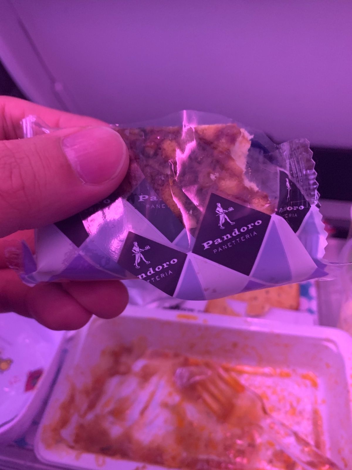 最後の機内食。
このアイスとこのケーキだけはクソ美味かった。