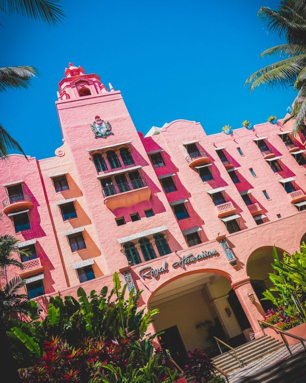 アメリカ(米国)・ハワイ「ハワイ家族旅行」の写真：「ピンクホテルへ」

ハワイに到着後タク...