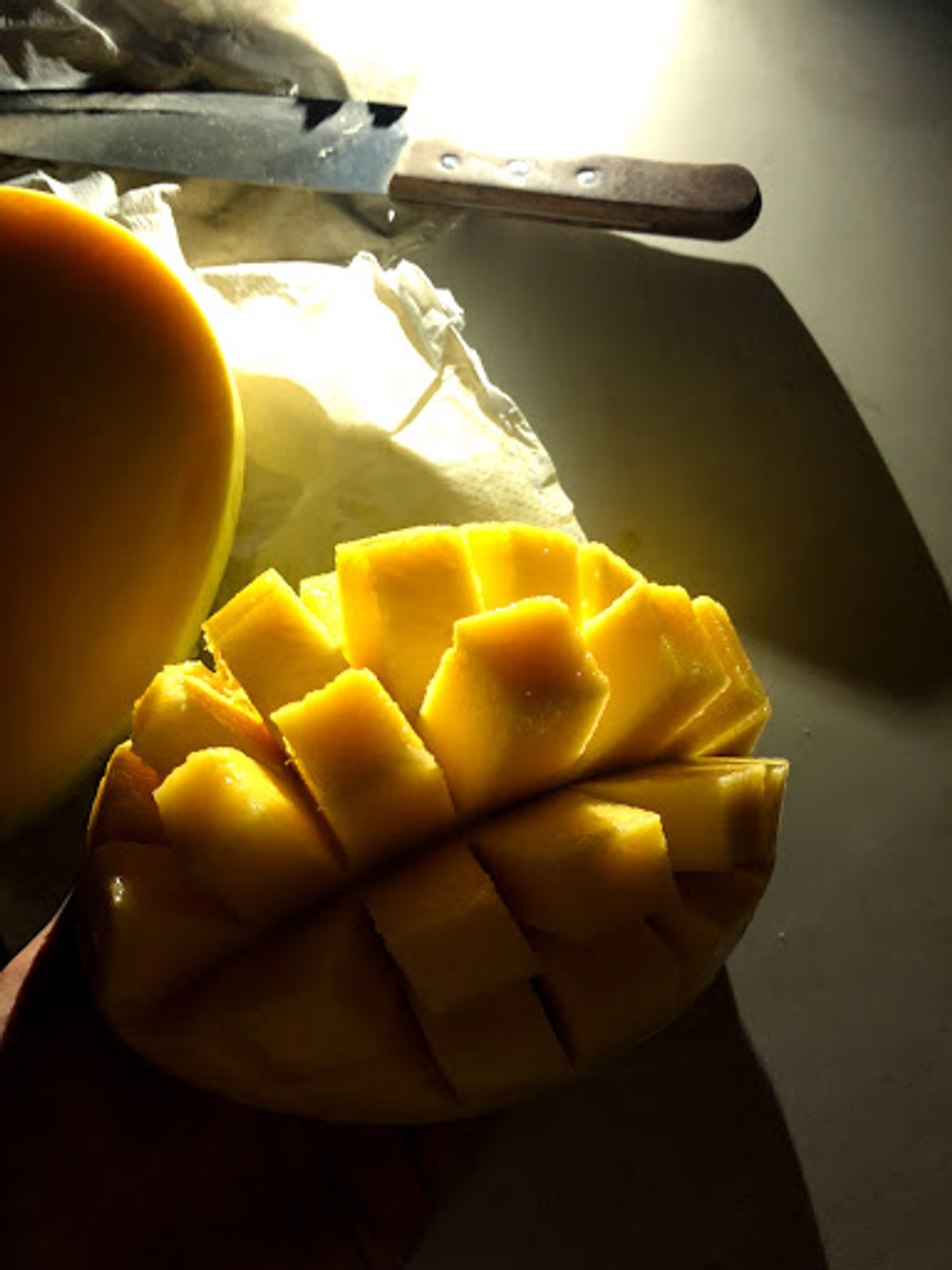 ゲストハウスの屋上で真っ暗の中携帯のライトで照らしながら食べたマンゴー。
...