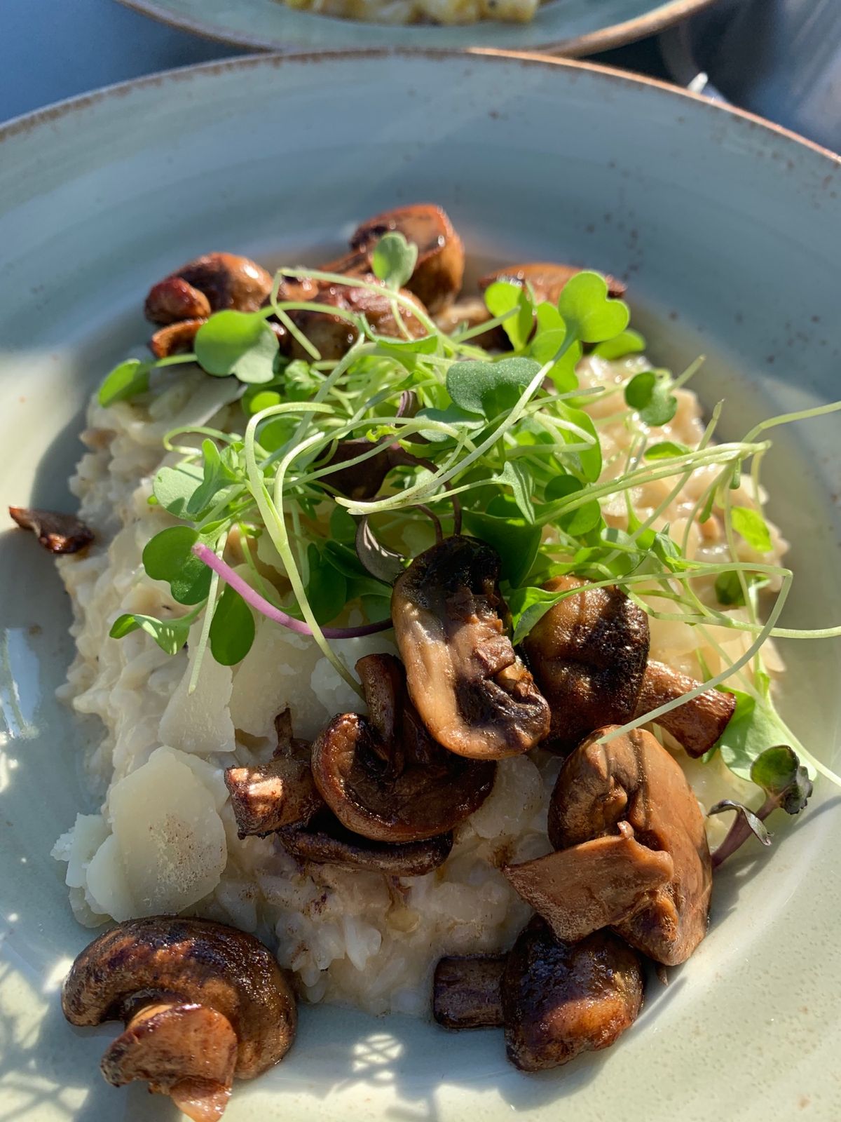 ホテルの近くにあった適当なイタリアンで夜ごはん。ポルチーニ茸のリゾットが私...