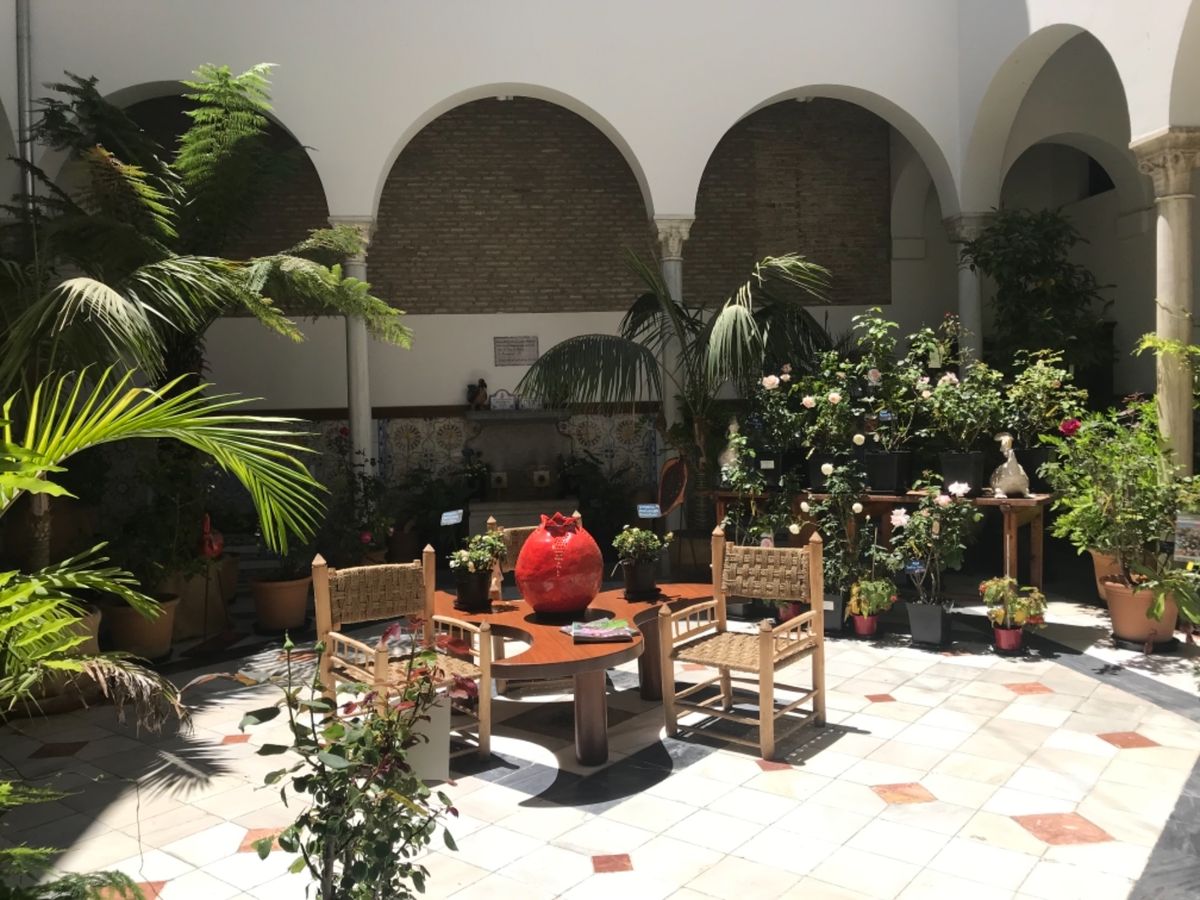 泊まったホテルの中庭やホテル近くを散歩した風景。スペインの中庭は本当にどこ...