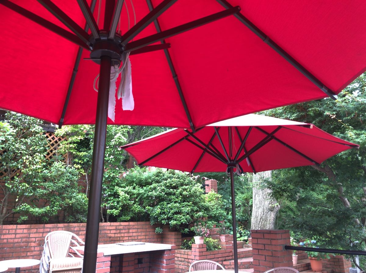 ハイキングコース途中にある「樹ガーデン」。森の中にあるお洒落なカフェで一休み。