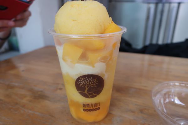 台湾・台中「台湾ー台中・泰安温泉」の写真：中壢。榕樹下綿綿冰でマンゴーアイス。台湾...