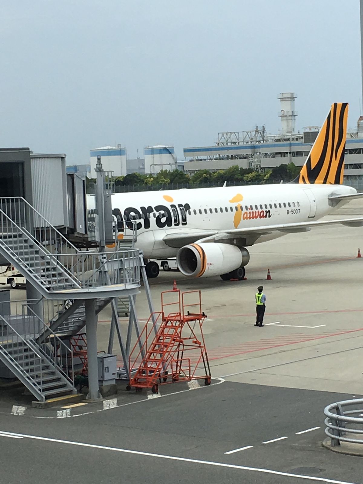 Tigerair Taiwanで渡航。キャラクターの猫がかわいい。