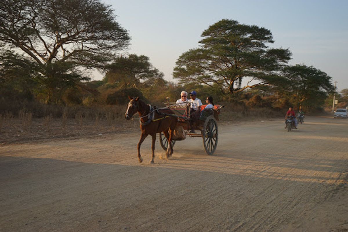 日が傾いてきた。

どこかのパゴダに登る。

そのパゴダの上からバガンの遺...