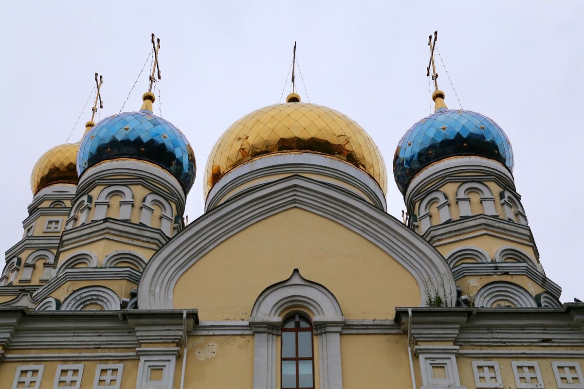 ロシア正教の教会、独特のタマネギ型の屋根が可愛い