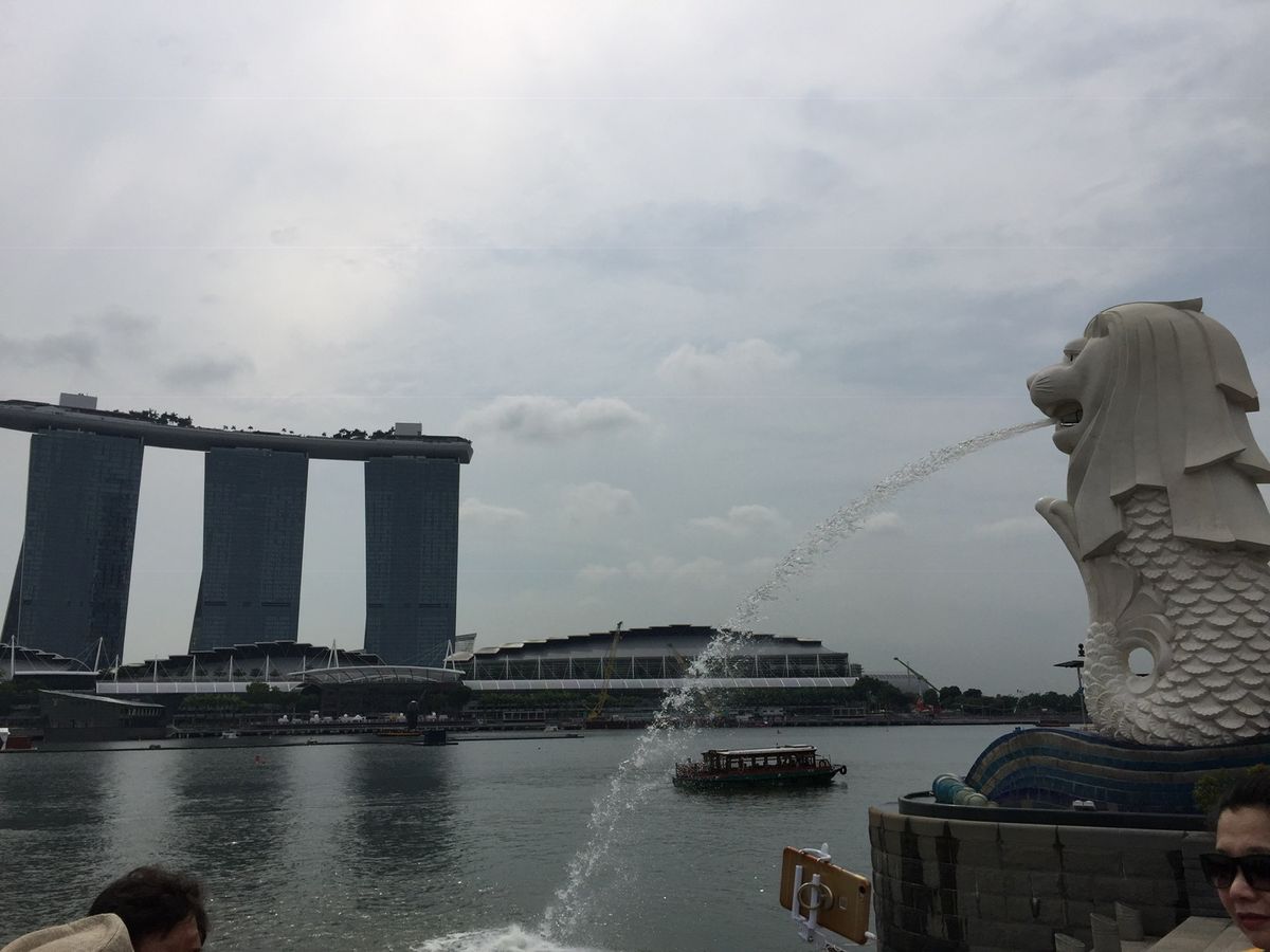 年越し花火。マリーナベイサンズの前で怒涛のスターマイン