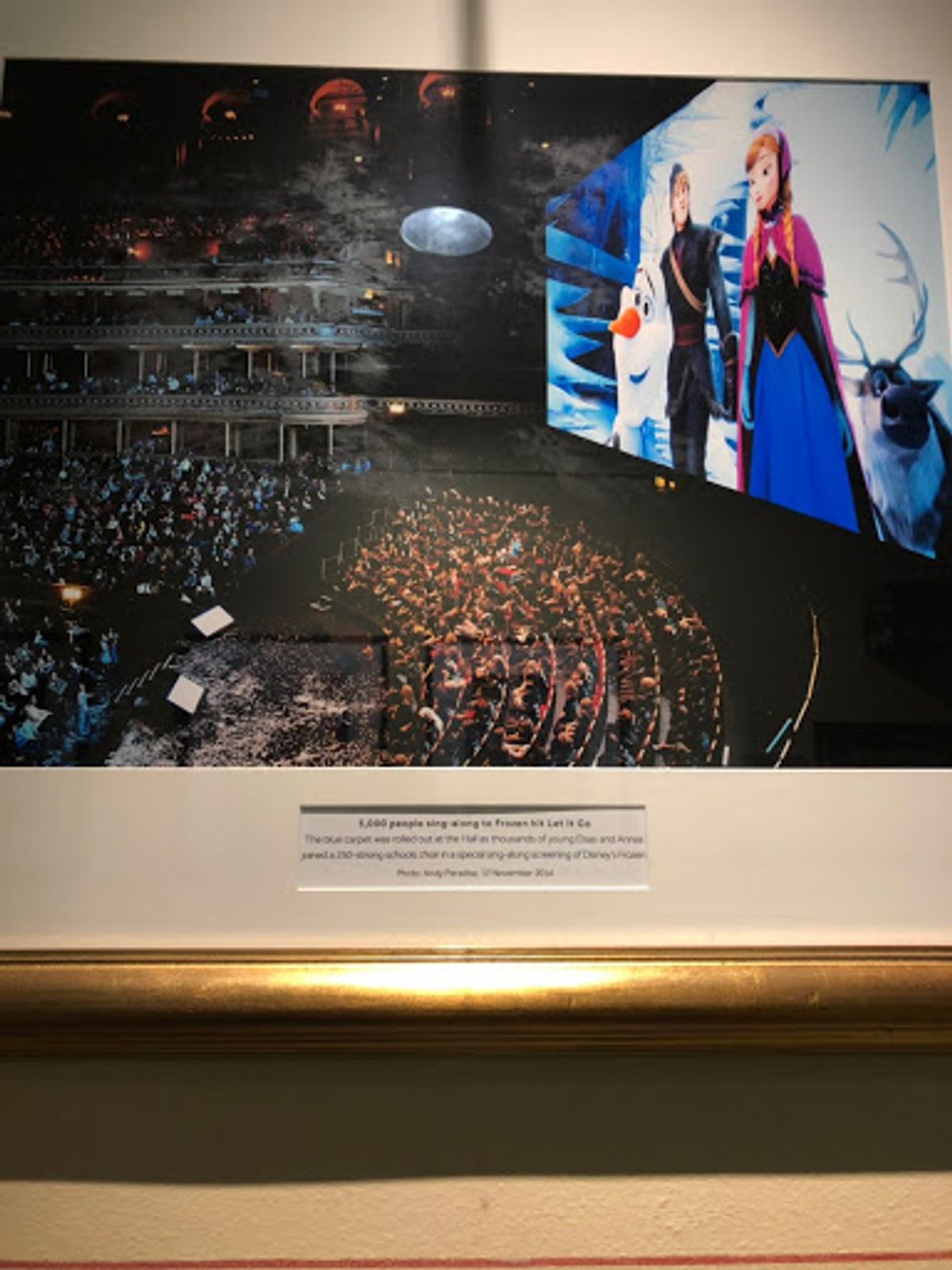 ホールの廊下は歴代の公演の写真がずらりと飾ってあった。
廊下で、ひょっこ...