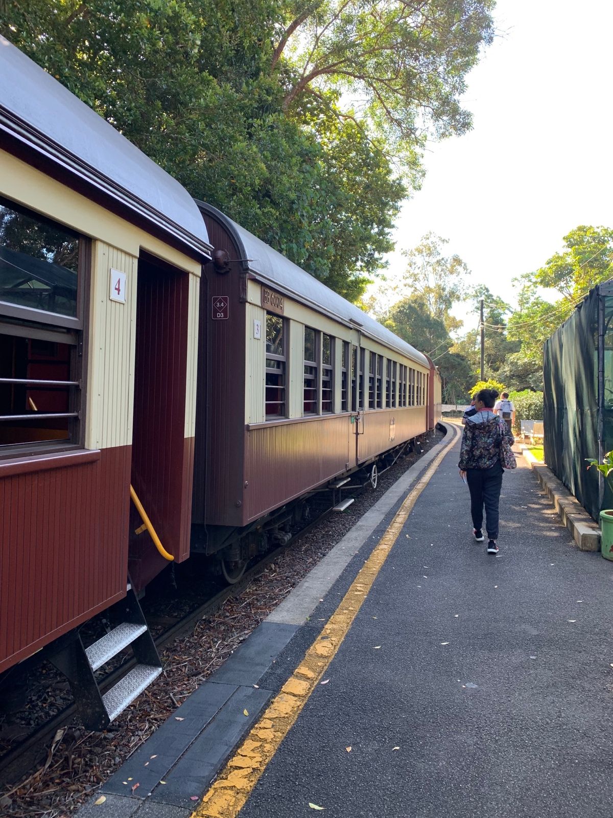 キュランダ鉄道に乗車。

思った以上に長い！車両が多い。4車両くらいだと思...