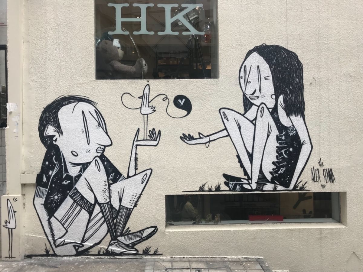 中環のウォールアート。
香取慎吾アートにも無事出会えました！日本人が沢山い...