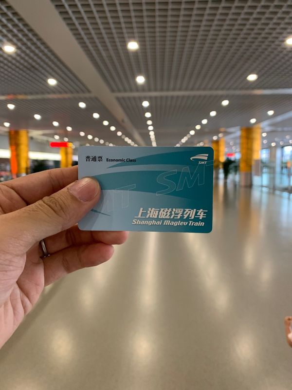 中国・上海「上海家族旅行」の写真:リニアモーターカーでディズニーランド近く...