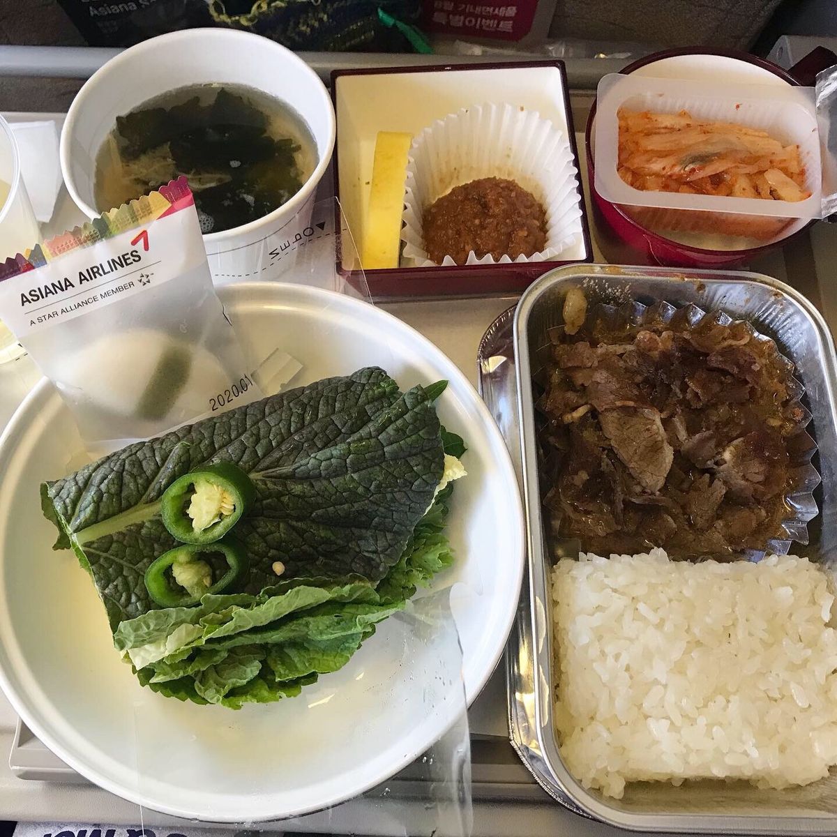 アシアナ航空の機内食。とても美味しいです✈️🍴