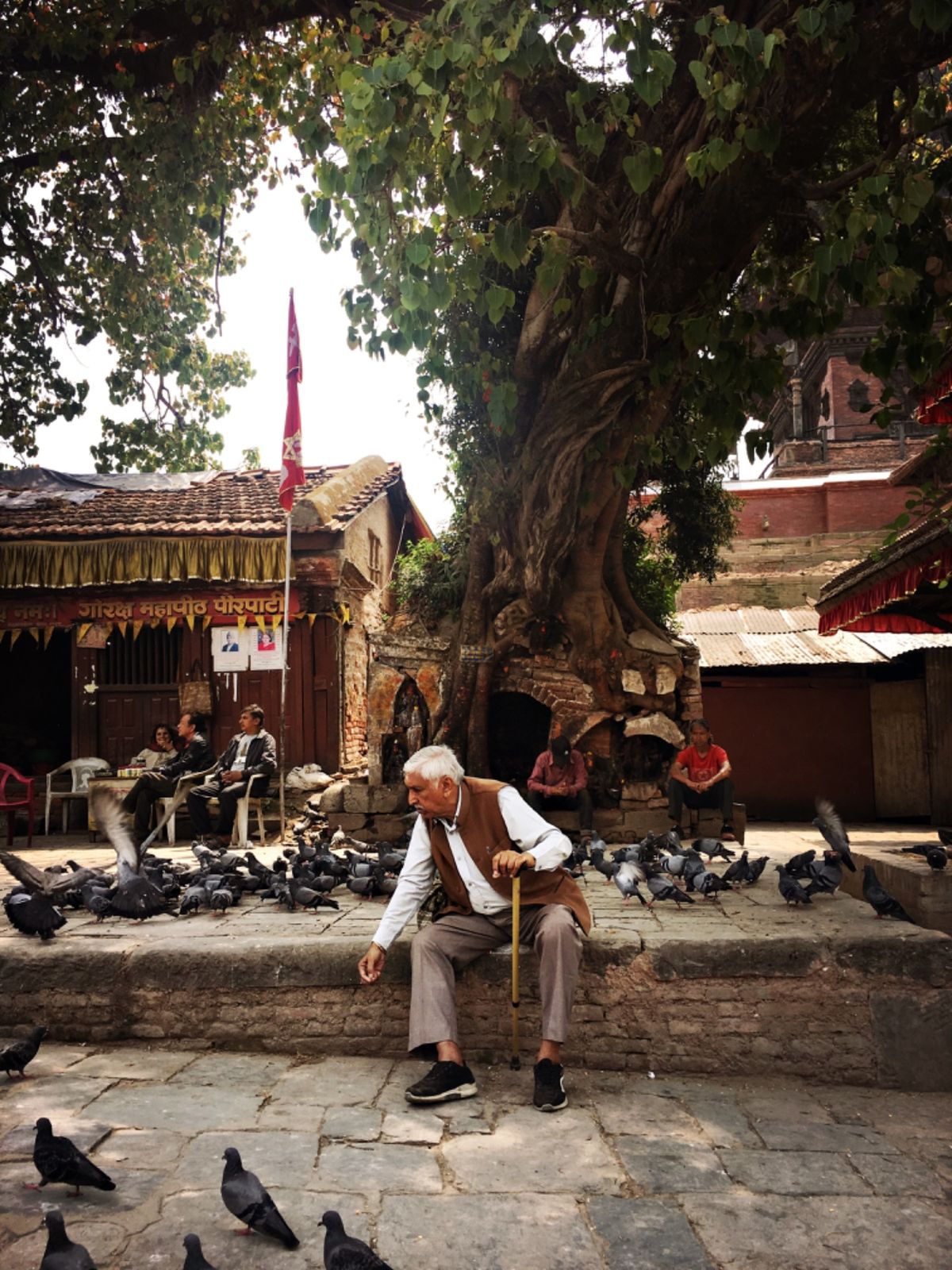 カトマンズのダルバール広場。人と鳩の憩いの場。