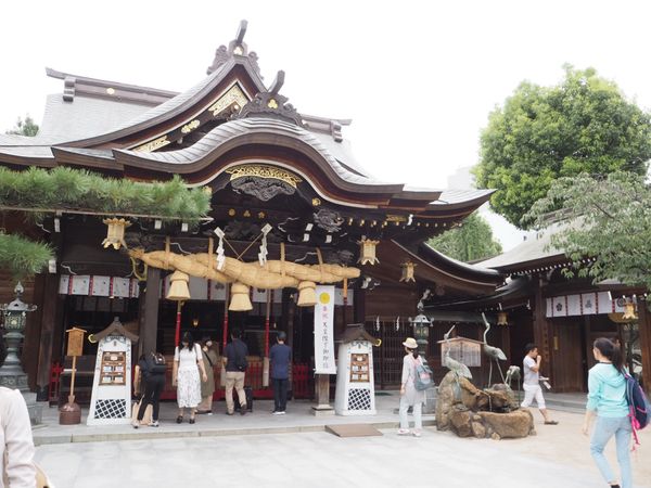 日本・博多「福岡ひとり旅」の写真：櫛田神社。
これも声旅3で(略)
試石は...