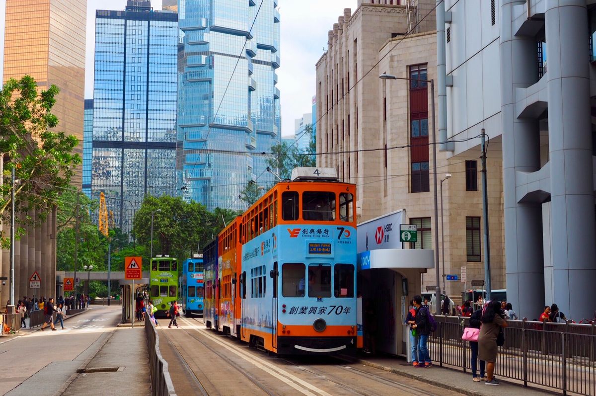 香港の2階建てのトラム。
