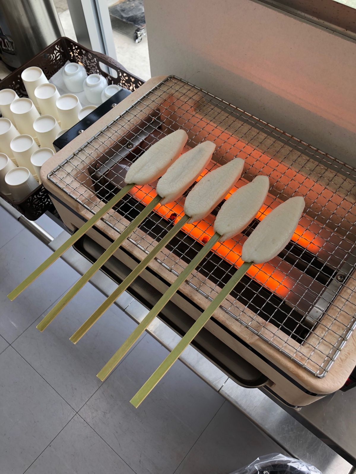 笹かまぼこを焼いて食べた