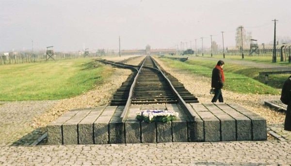 ポーランド・ワルシャワ「2002年 EU加盟前のポーランド　悲しきポーランドの歴史とアウシュビッツ強制収容所」の写真：ビルケナウ引込み線終点

