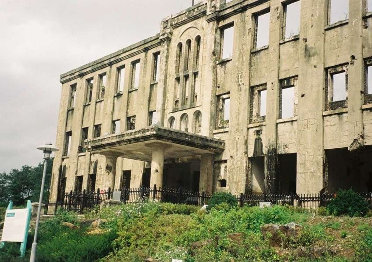 北朝鮮がこの地を掌握していた時の朝鮮労働党舎跡地