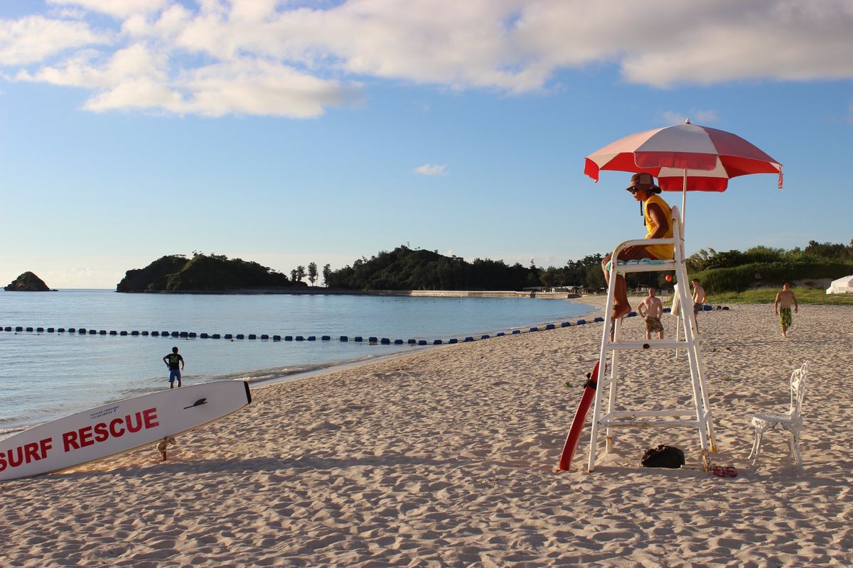 オクマリゾートのプライベートのビーチ