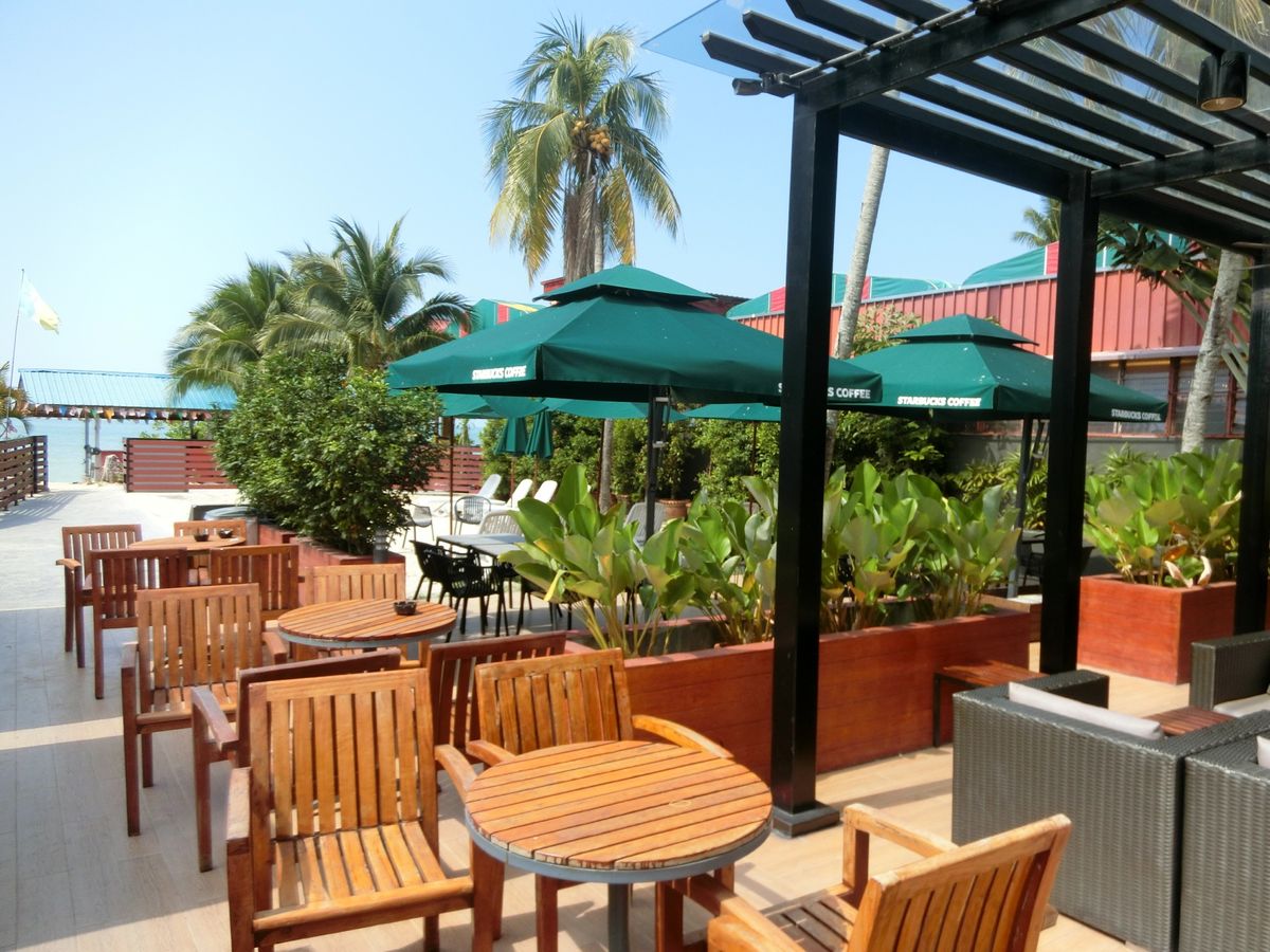 Starbucks by the ocean