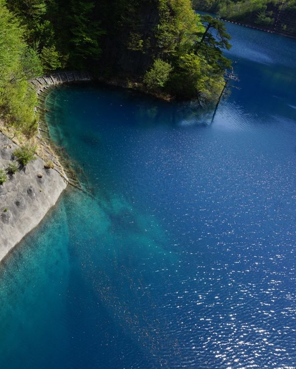 日本・奥四万湖・四万甌穴「群馬、四万」の写真