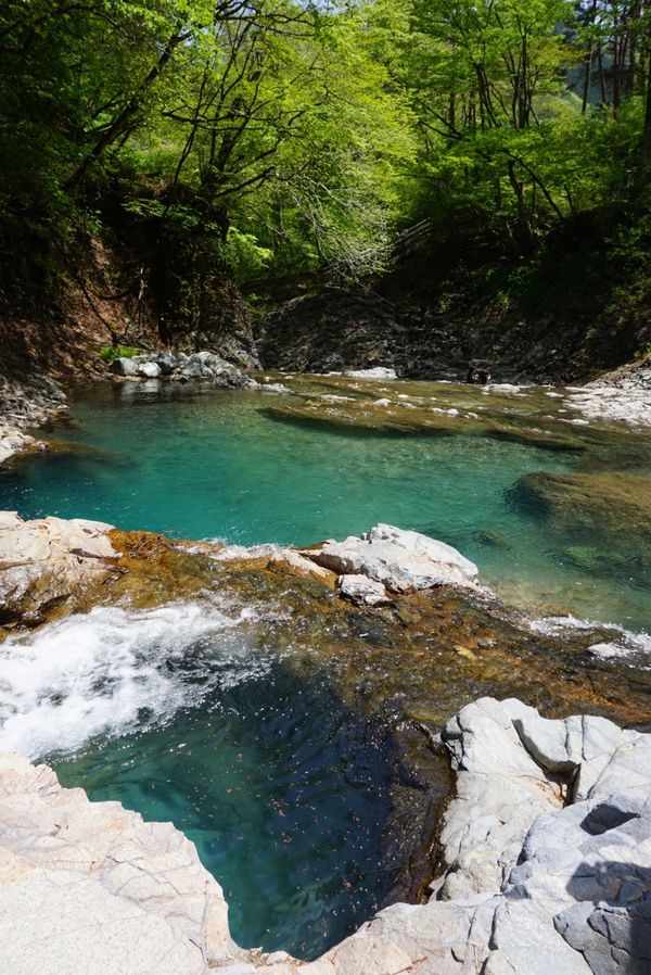 日本・奥四万湖・四万甌穴「群馬、四万」の写真