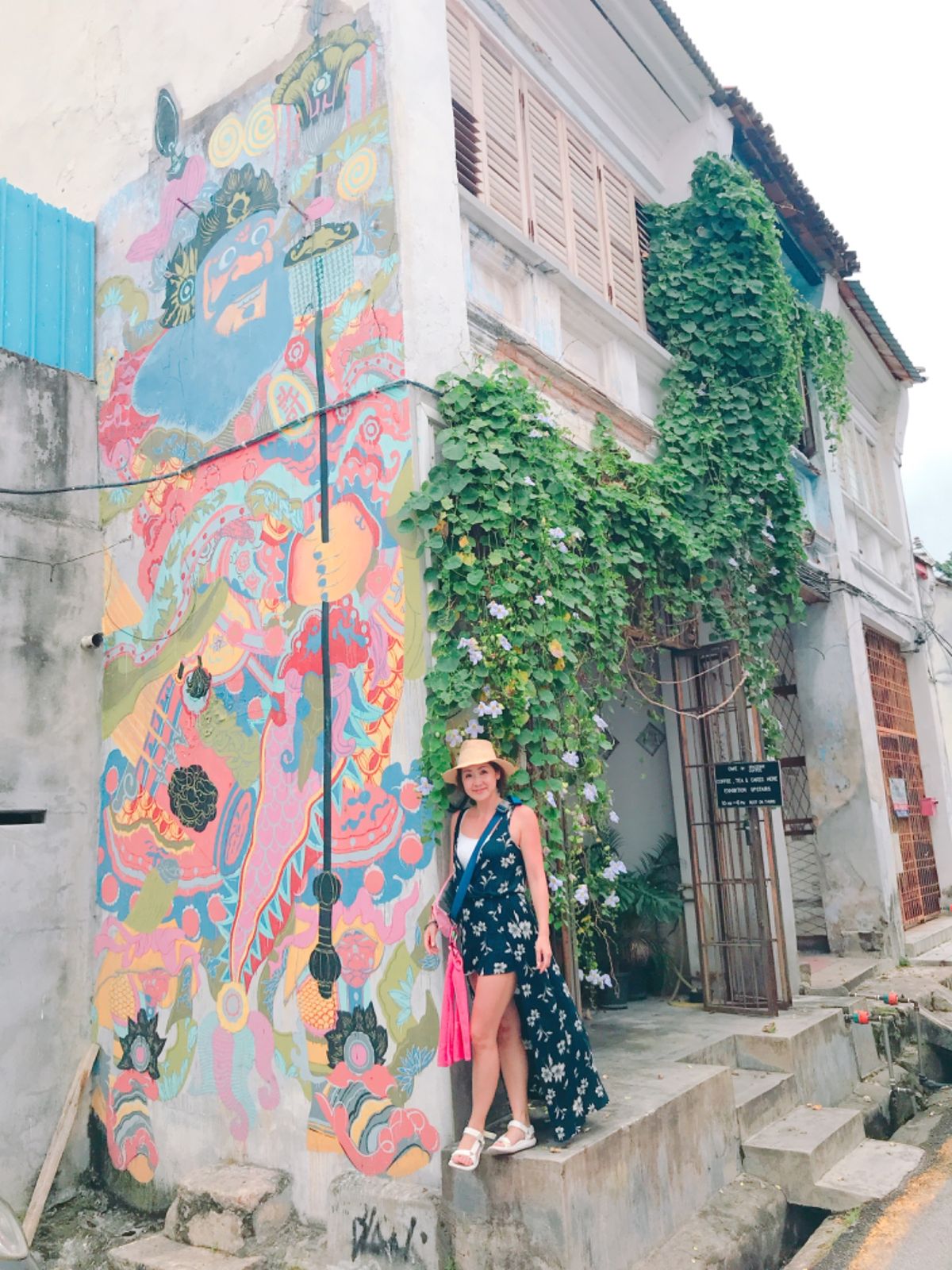 ジョージタウンのストリートアートを探して歩き回りながら、リトルインディアや...