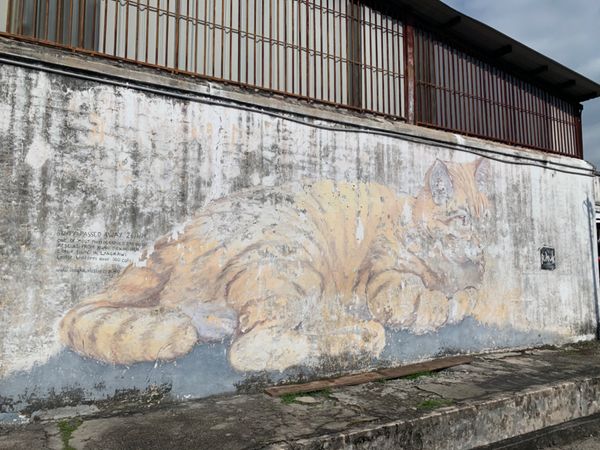 マレーシア・マレーシア・ペナン・ジョージタウン「マレーシア・水上集落とウォールアート」の写真：ウォールアート！