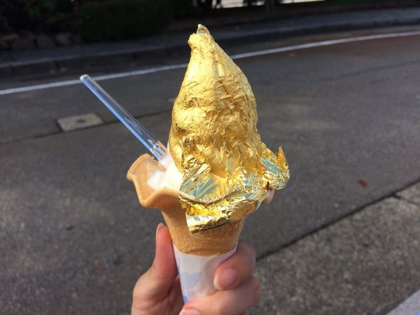 日本・金沢「金沢✈️加賀温泉旅行♨️」の写真：やっぱり三渓園。
金箔ソフトクリームは、...