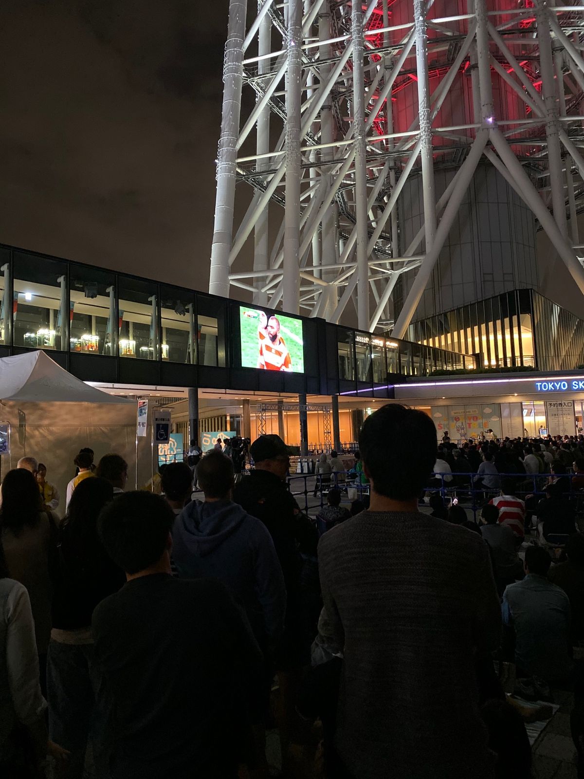 ラグビー日本色のスカイツリー