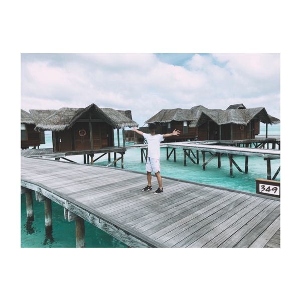 モルディブ・モルディブ「モルディブ旅行」の写真：油断したら落ちそう。