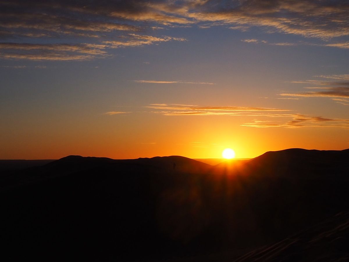 ラクダ🐪に乗ってサハラ砂漠からの朝日鑑賞🏜