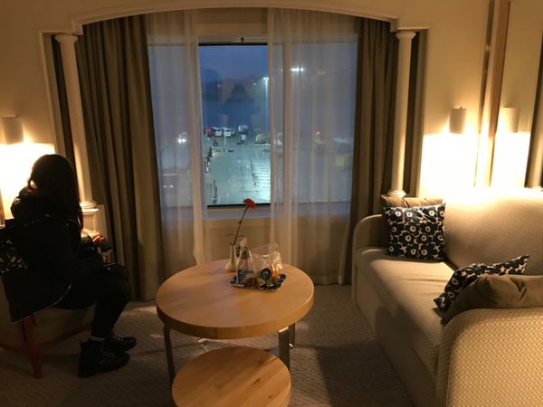 スウェーデン・ヘルシンキ「ストックホルムからヘルシンキへ　船の旅」の写真：客室
マリメッコで統一されていてかわいい...