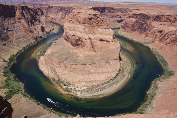 アメリカ(米国)・モニュメントバレー、ロウワーアンテロープキャニオン、ホースシューベント、グランドキャニオン、レイクパウエル、エレファントフィート「ロードトリップ！グランドサークルを巡る旅！」の写真：ホースシューベンド！