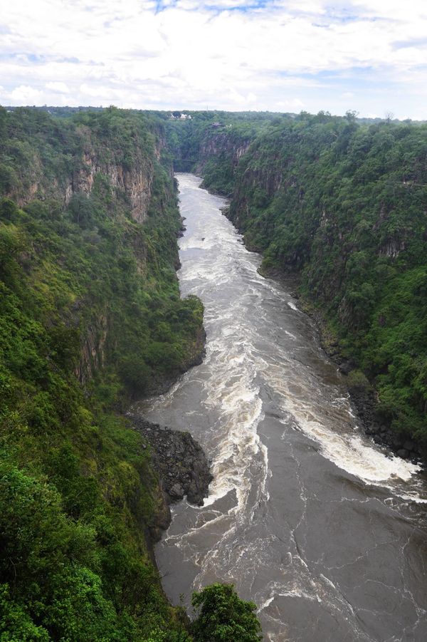 ザンビア・Living stone「南部アフリカ旅(ザンビア)」の写真：ヴィクトリアの滝 ザンビア側
リビングス...