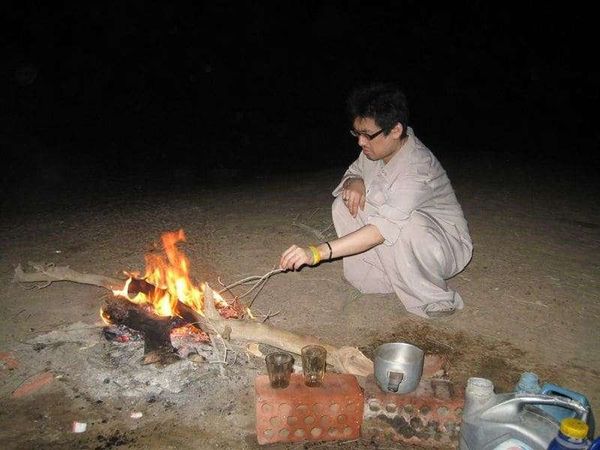 エジプト・ギザ「2010年 エジプト　エジプト人と過ごすサハラ砂漠とギザのピラミッド」の写真：今晩は
サハラ砂漠でみんなで野宿。