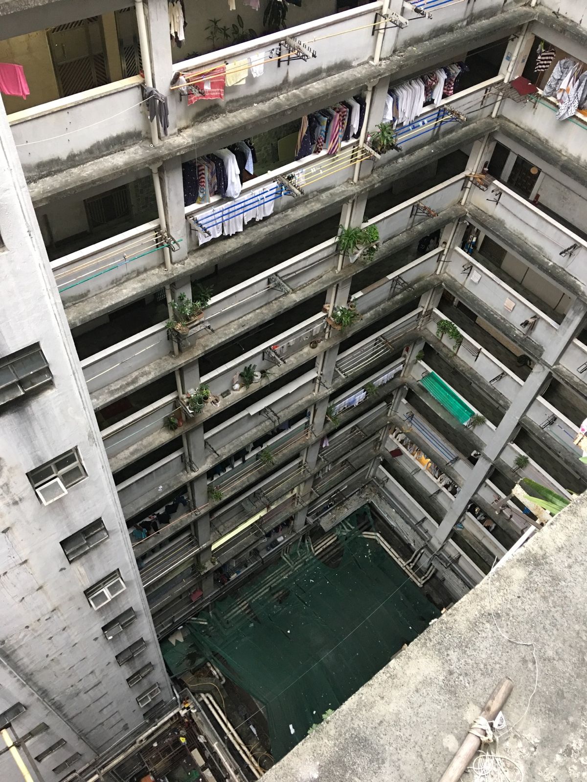 宿泊施設からの眺め。この年は前半旺角のゲストハウスでした。