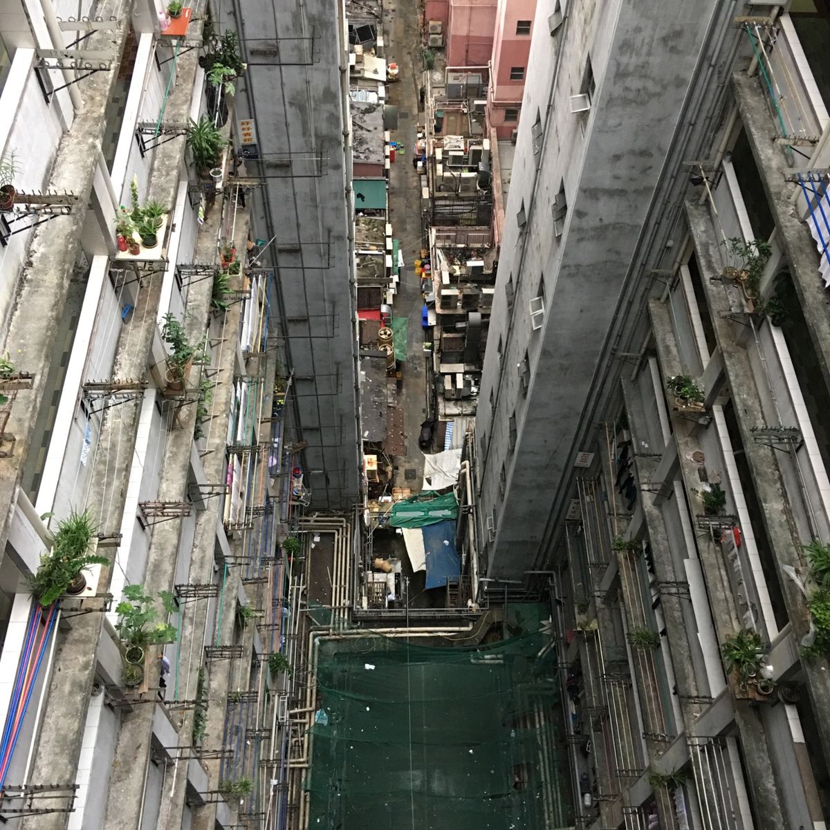 宿泊施設からの眺め。この年は前半旺角のゲストハウスでした。