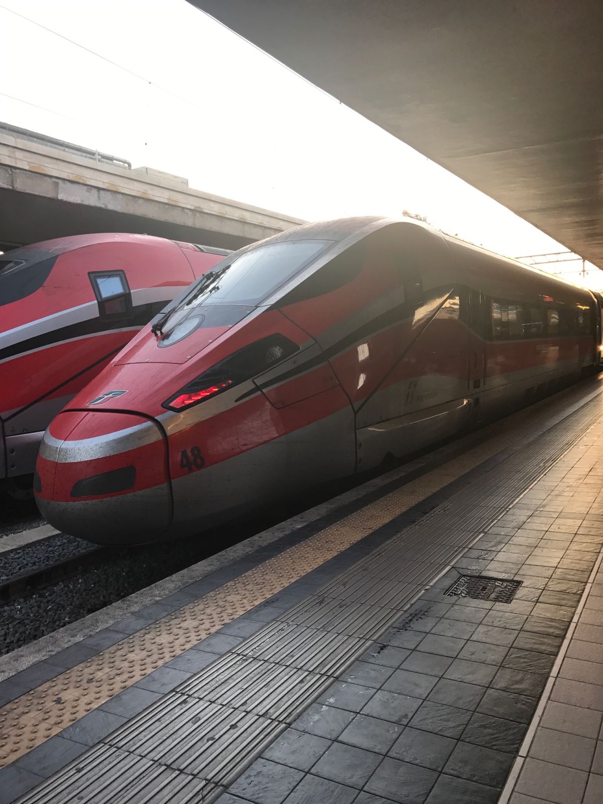 フレッチャロッサ（長距離列車）にて、テルミニ駅からナポリへ。
ヨーロッパ...