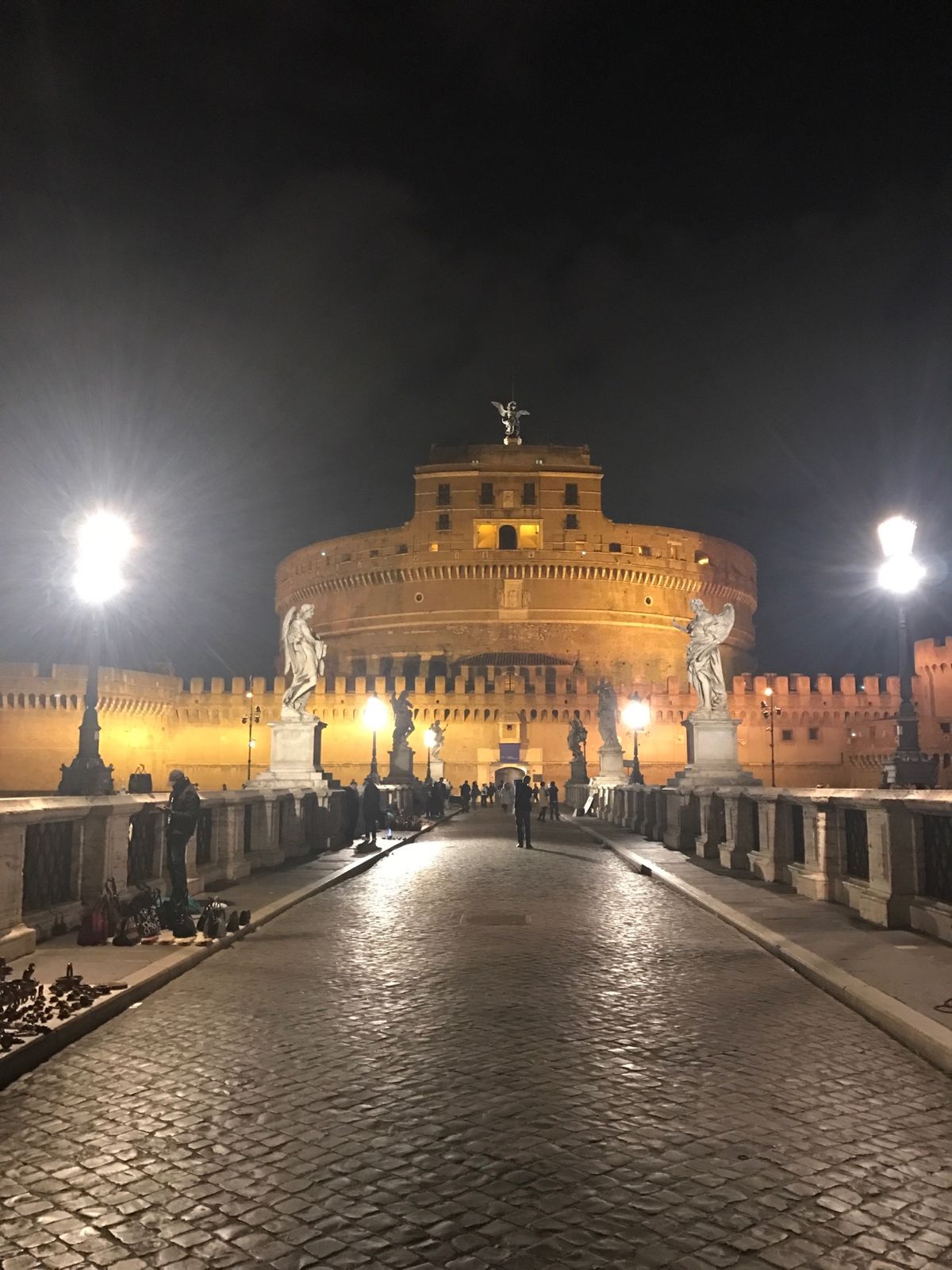 夜のローマ散策。
サンタンジェロ城からバチカンを臨む。
「ローマの休日...