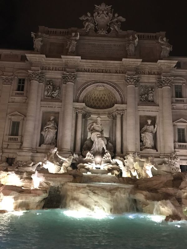イタリア・ローマ、ナポリ「イタリアでやりたい事」の写真：トレビの泉、夜の部。
人が多過ぎるのと、...