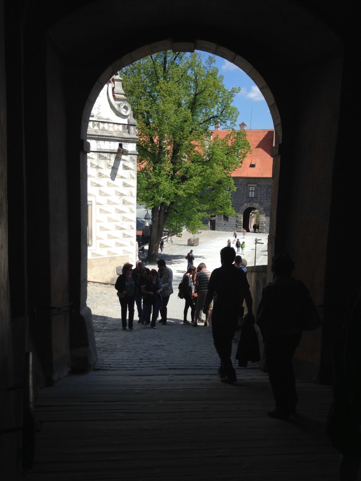 チェスキークルムロフ城の壁の模様は描いたもの