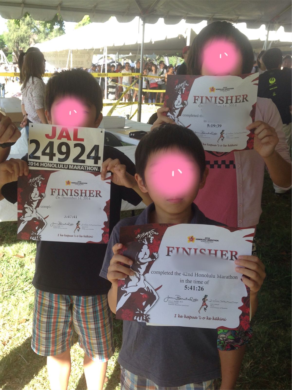 無事に家族全員ゴール。
祝勝会に繰り出す。
息子Ａは小学５年生で、まさ...