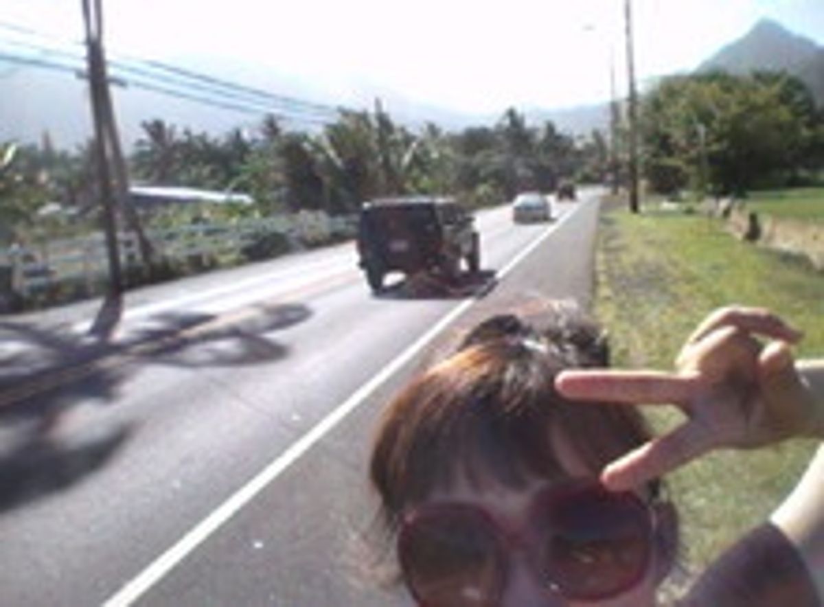 空港でレンタカーを借りて、ハワイ初ドライブ。