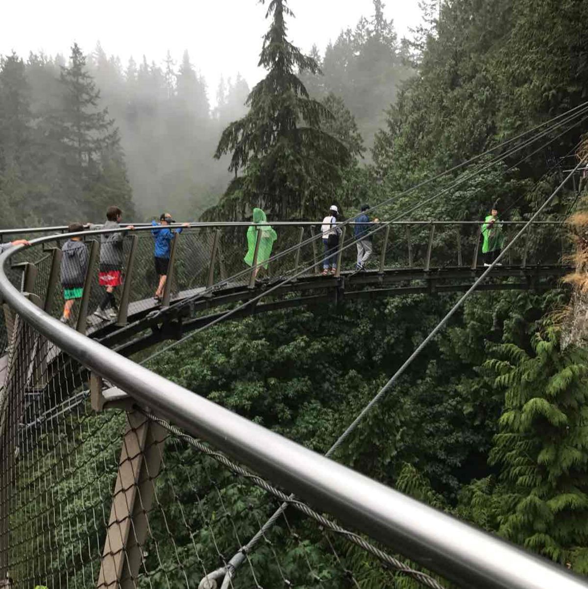 丸太が椅子代わりに。
キャピラノ吊り橋と、毎日通ったティムホートン♬