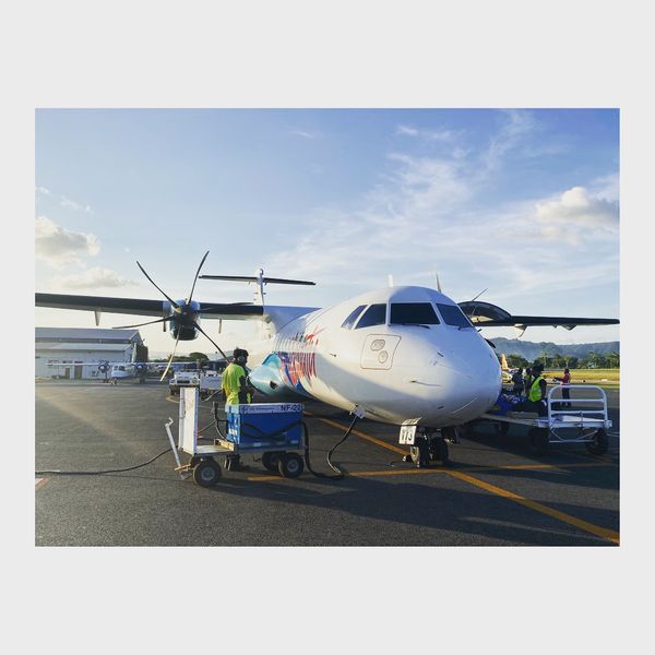 バヌアツ・タンナ島「バヌアツ大自然の旅」の写真：結局最後までスーツケースがバヌアツまで届...